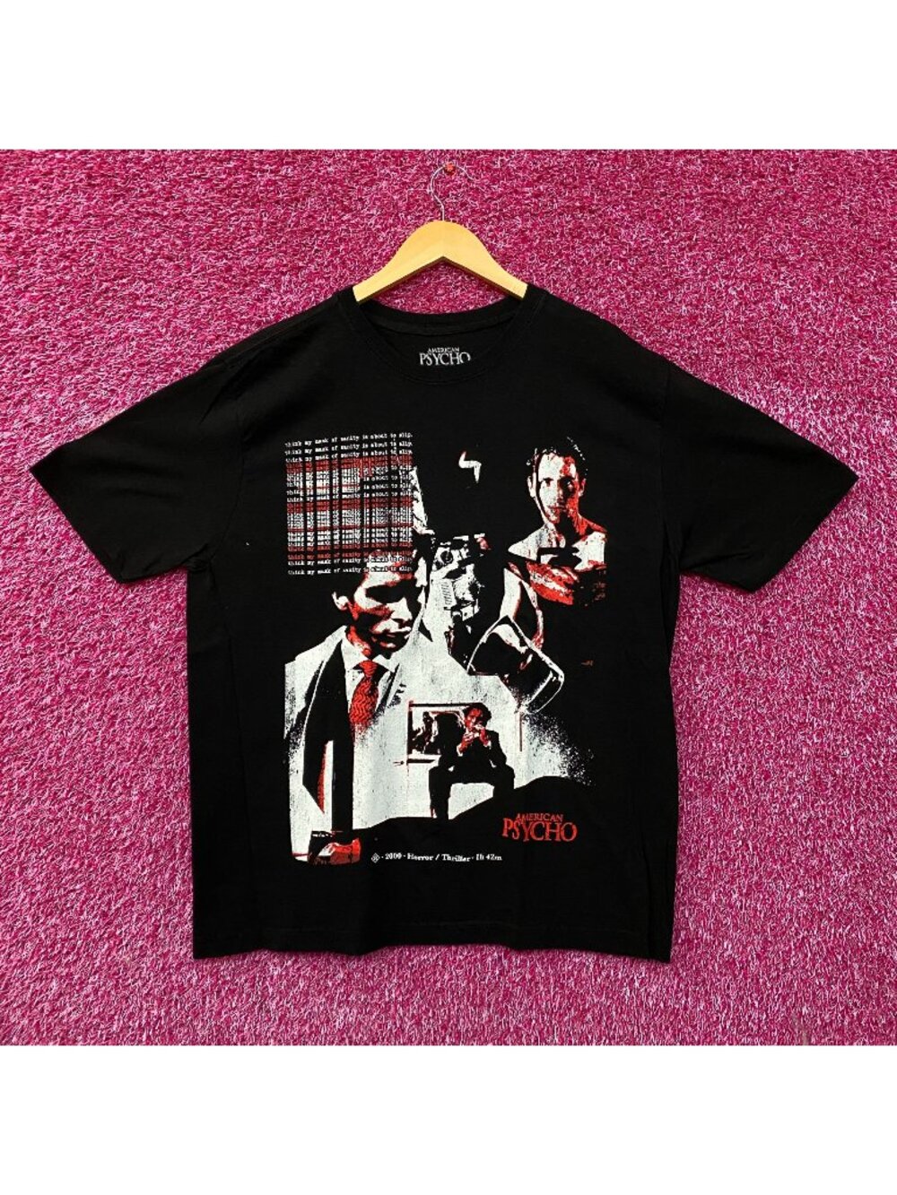 American Psycho Patrick Bateman Movie Graphic T-Shirt Large